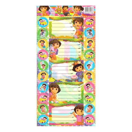 Pack of  Dora Name Label TICKET  Sticker